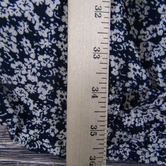 ROXY NEW NWT Small Navy Blue Ivory Floral Halter Neck Midi Dress V Neck - Picture 9 of 10